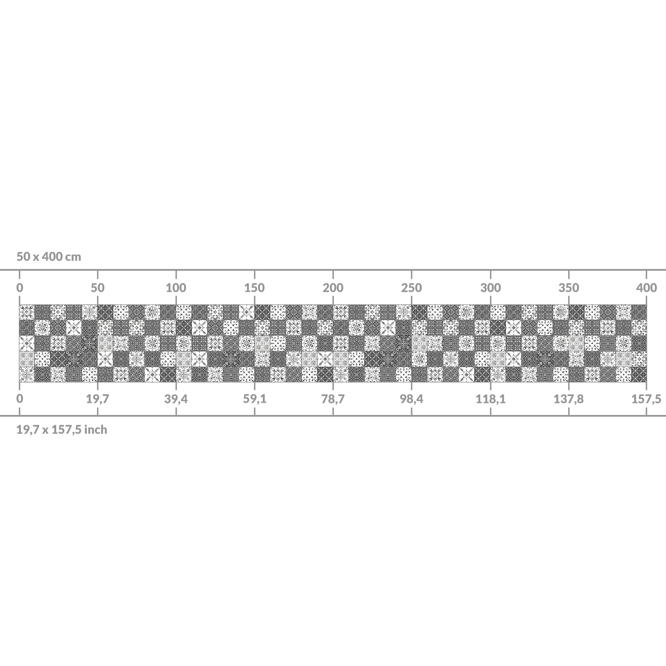 Rivestimento cucina moderno rivestimento adesivo cucina a prova di acqua e olio per pareti e piastrelle Piastrelle Grigio Bianco 200 x 70 cm - 5