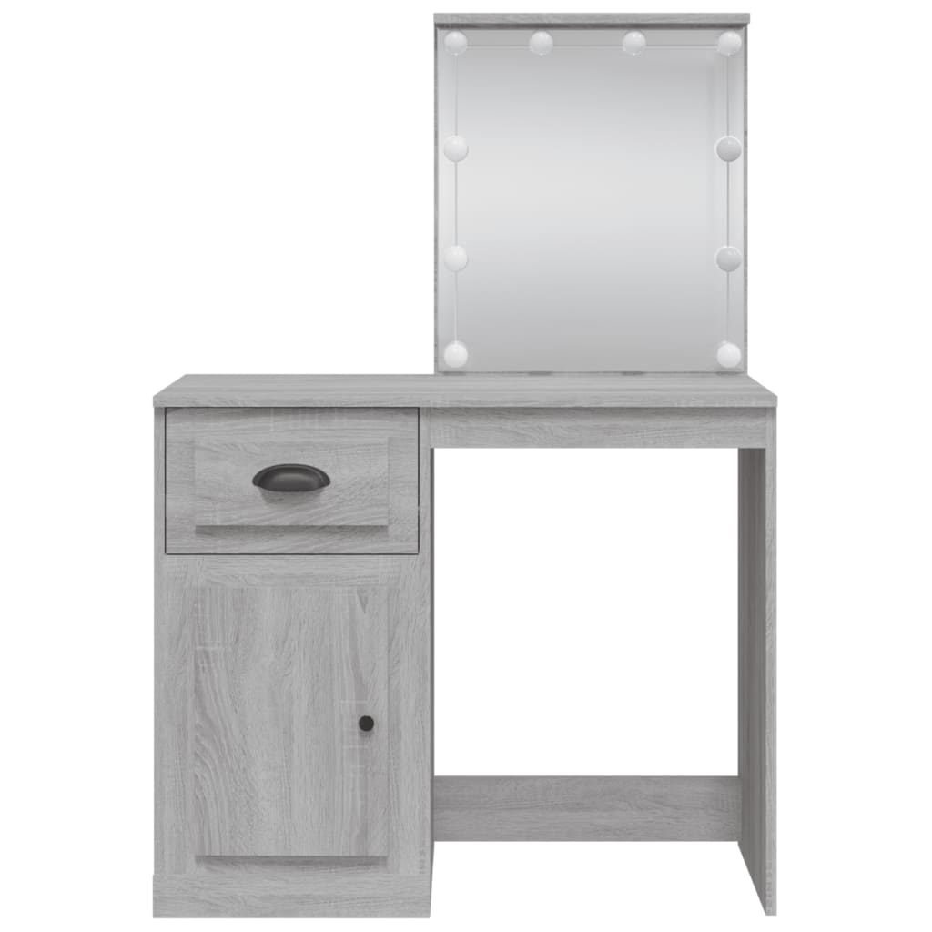 Coiffeuse avec lumières LED sonoma gris 90x42x132,5 cm - 5