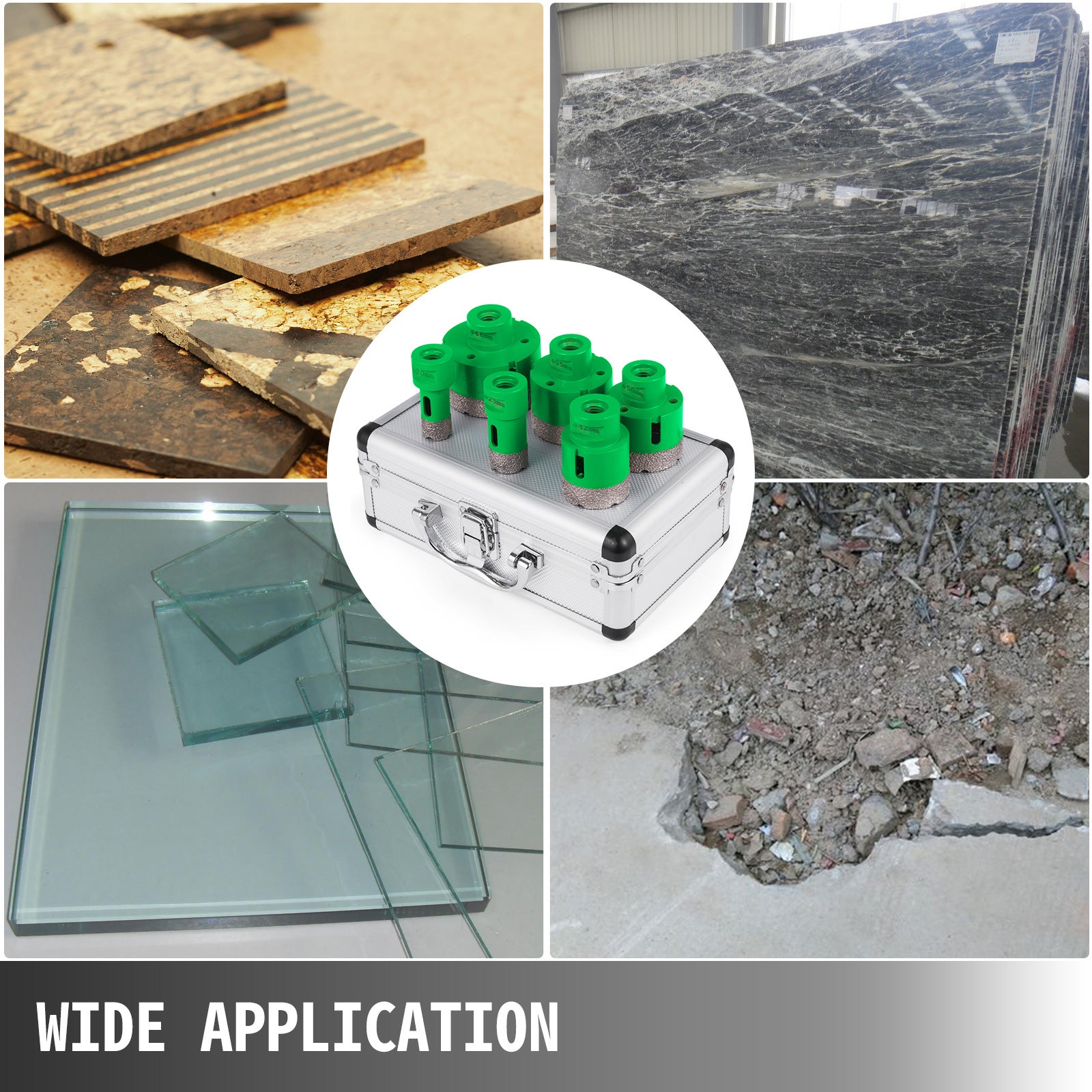 6Pcs Trépan Diamant Scie Cloche Foret Diamanté VEVOR 20/25/42/50/55/68mm Avec Filetage M14 pour Carrelage Granit Marbre Porcelaine - 7