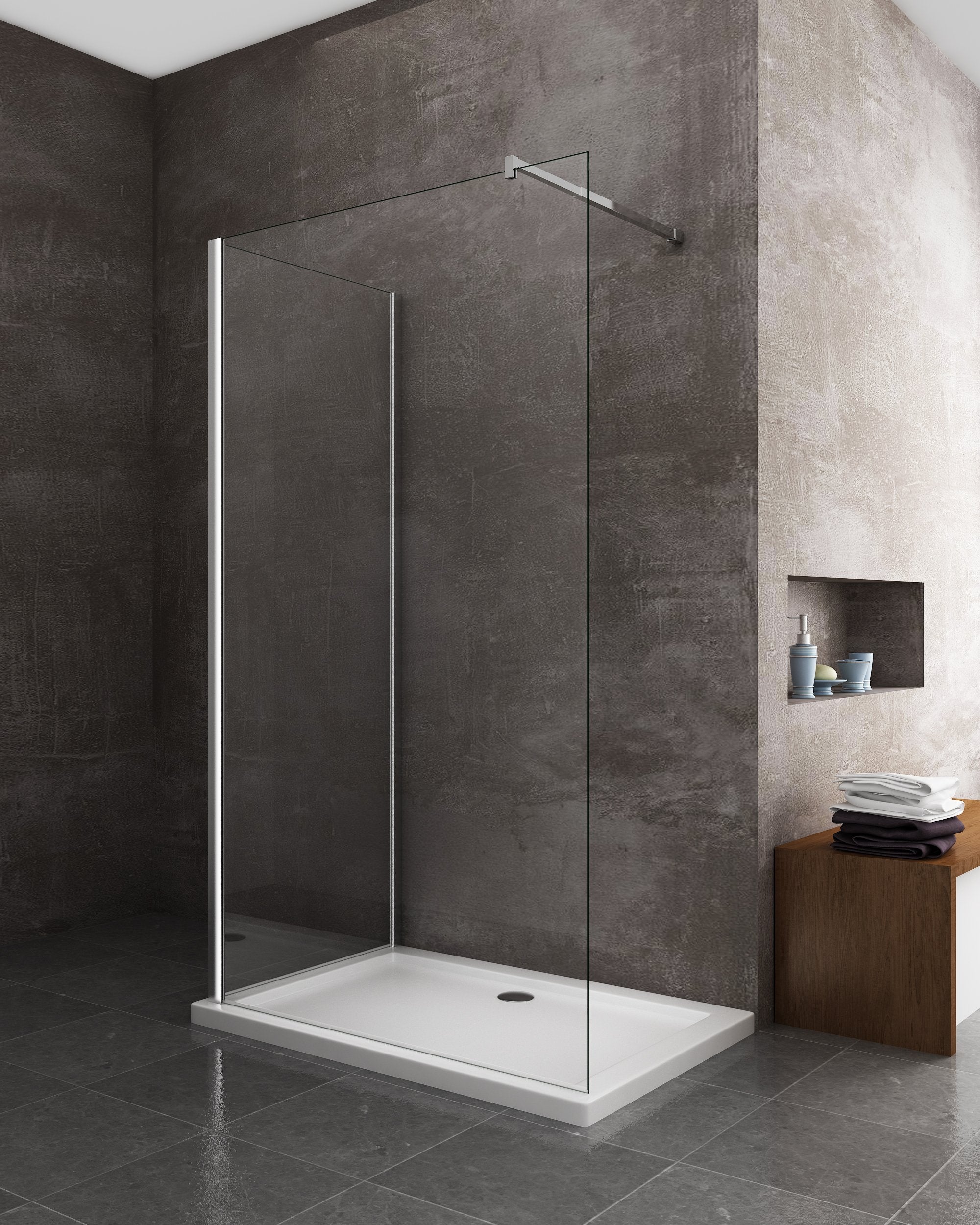 Parete Doccia Walk-in Angolare Doppio Vetro 8 mm Reversibile 88-90 x 88,5-90,5 H 200 cm - 5