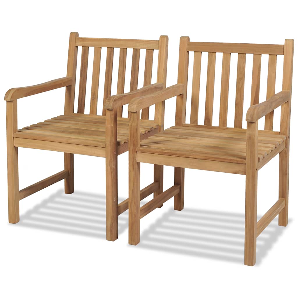 Vidaxl Sillas De Jardín 2 Unidades Madera De Teca Maciza Marrón , Leroy Merlin
