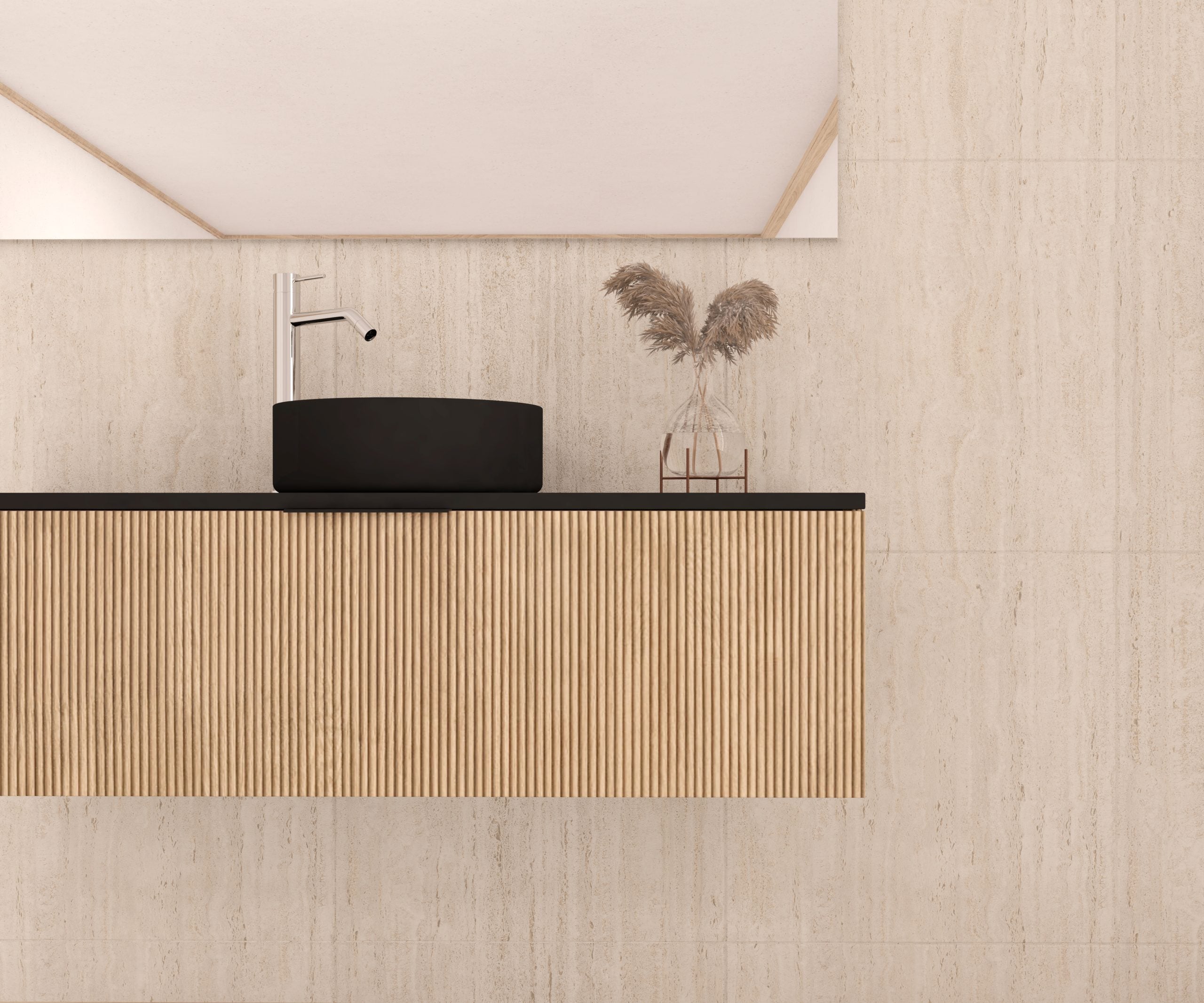 Ensemble de meubles de salle de bain Emene OPOSSÉ Noir mat 120 cm + Vasque - 2