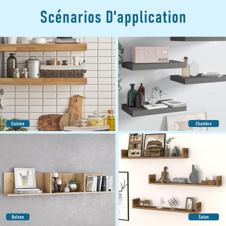 4 Pièces Equerre Etagere Murale 12,7 cm, Supports D'Étagère D'angle Robustes À Fixation Murale, Support Étagère Mural En Métal Pour Étagères Ouvertes - 7