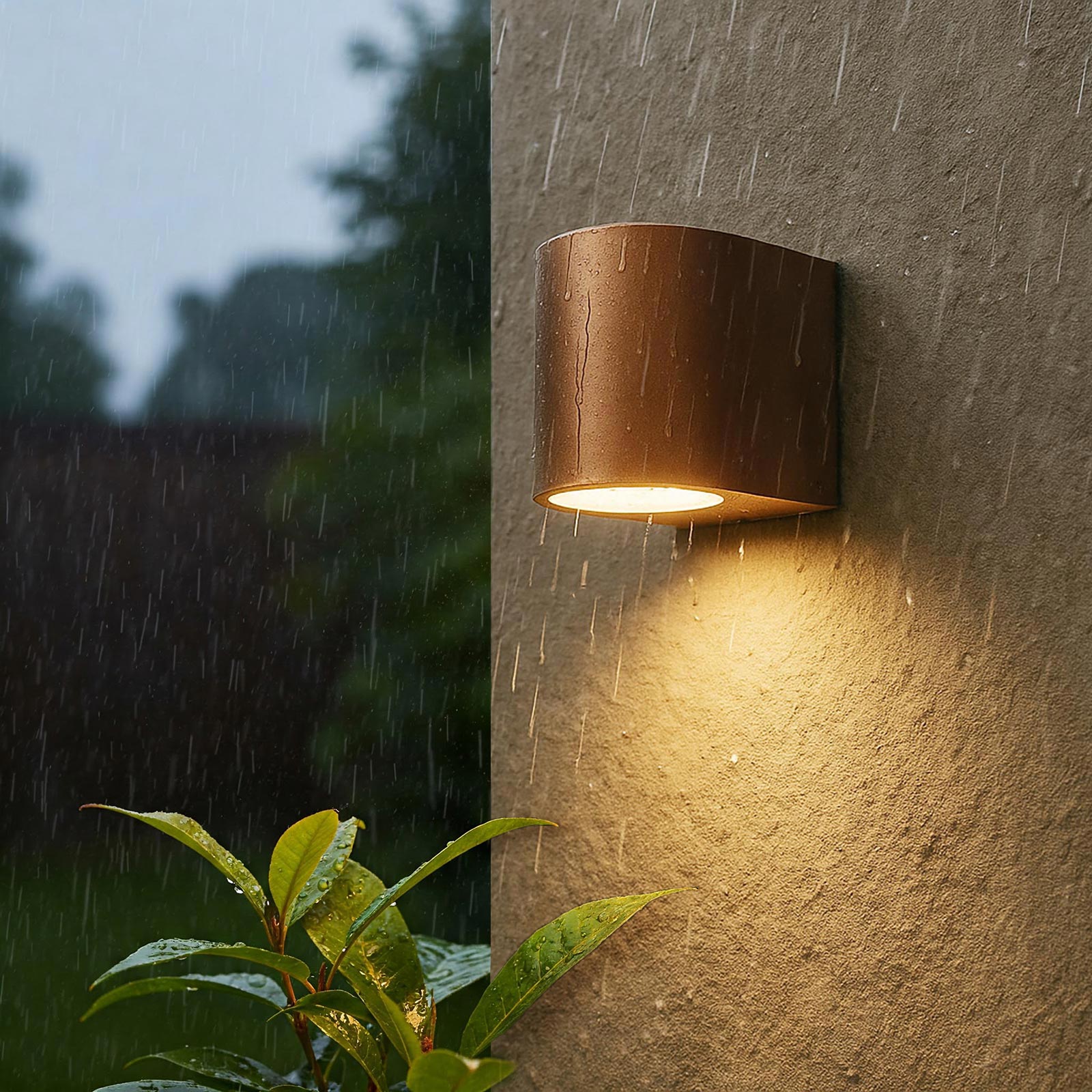 Applique LED Da Parete Per Esterno Quadrata Corten – IP65, GU10 8W 620 Lumen 3000K, Alluminio E Vetro - 5