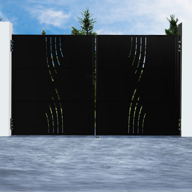 Cancello a battente in acciaio nero opaco NALI VELETA H.180cm 3,5m