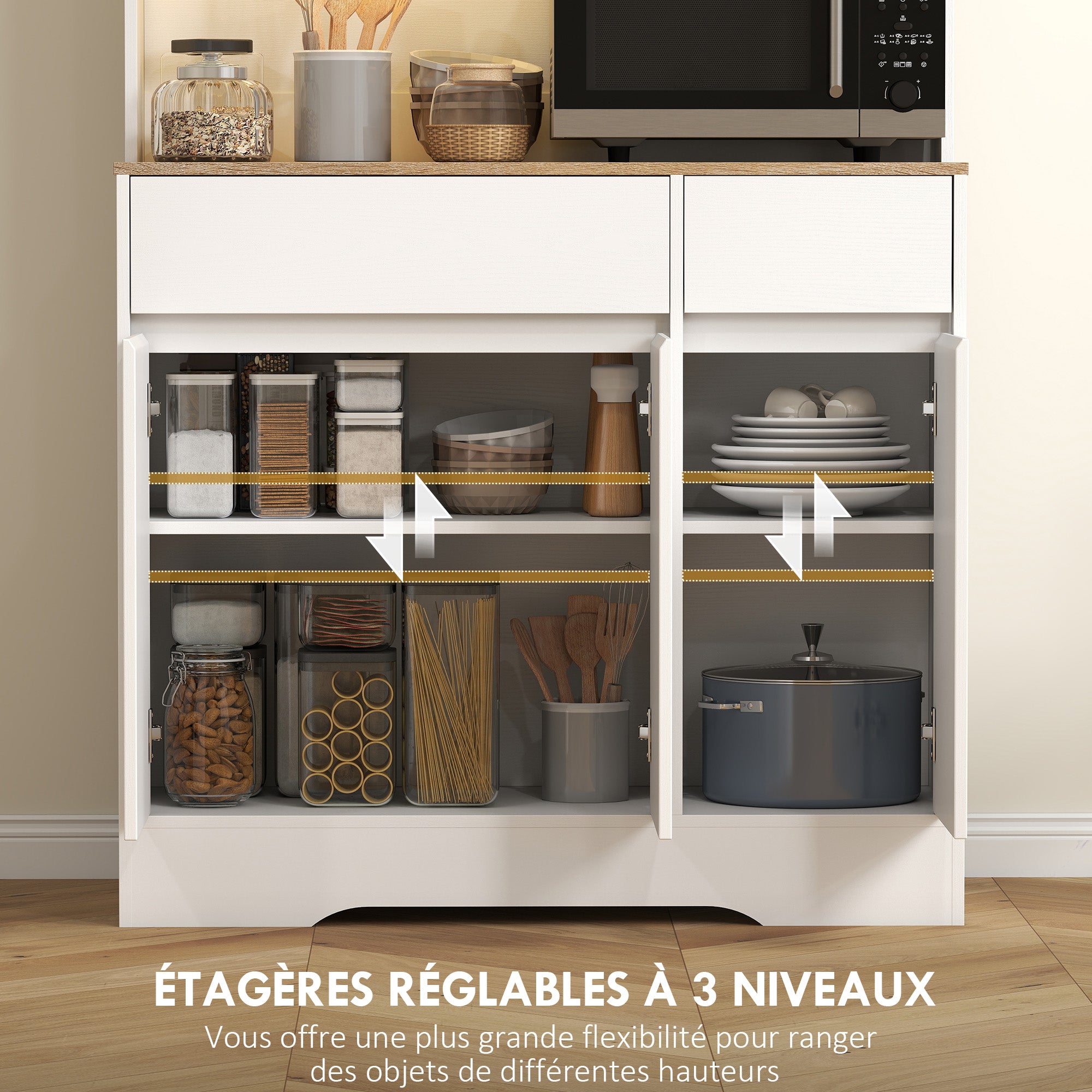 Armoire de cuisine bois d'ingénierie HOMCOM - 6
