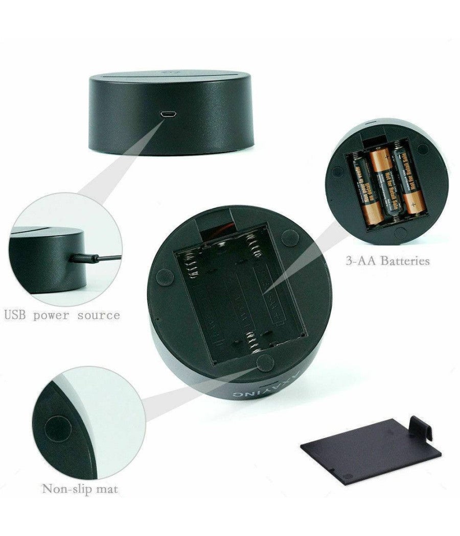 Trade Shop - Lampada A Led Rgb Acrilico Personalizzata Effetto 3d Telecomando Decorativa Casa - -altezza (h) Max 15 Cm - - 2