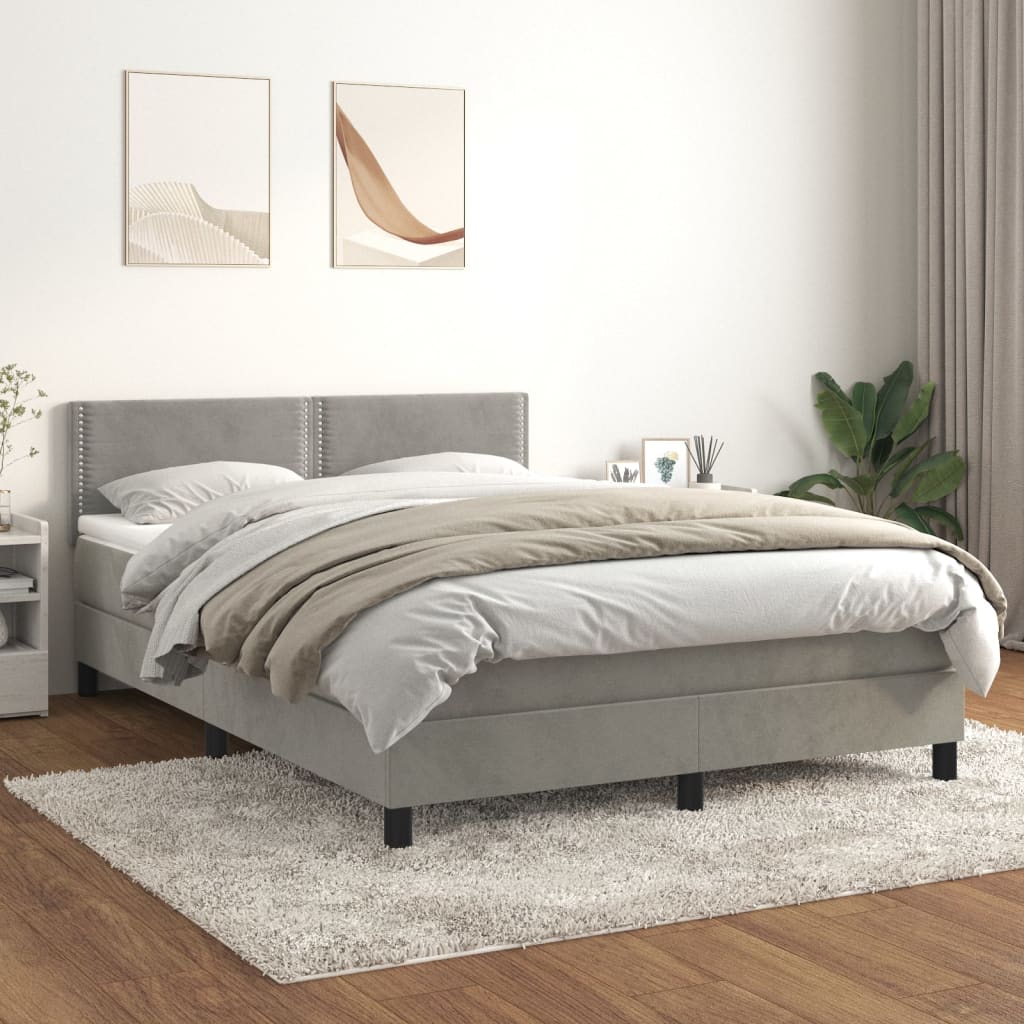Sommier à Lattes De Lit Avec Matelas Et LED Noir 90x190cm Tissu
