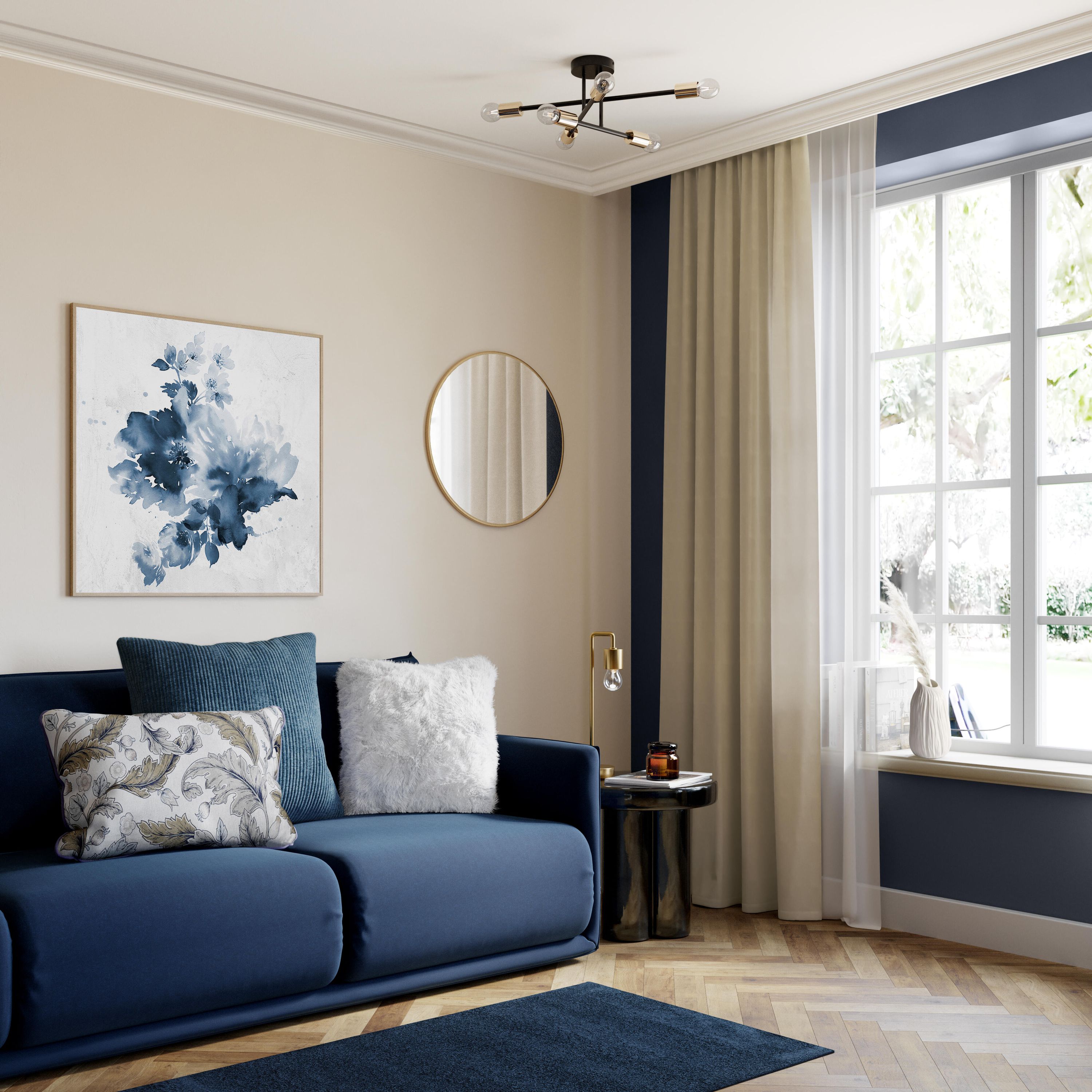 Miroir rond diamètre 60 cm métal doré BRIA - INSPIRE - 3