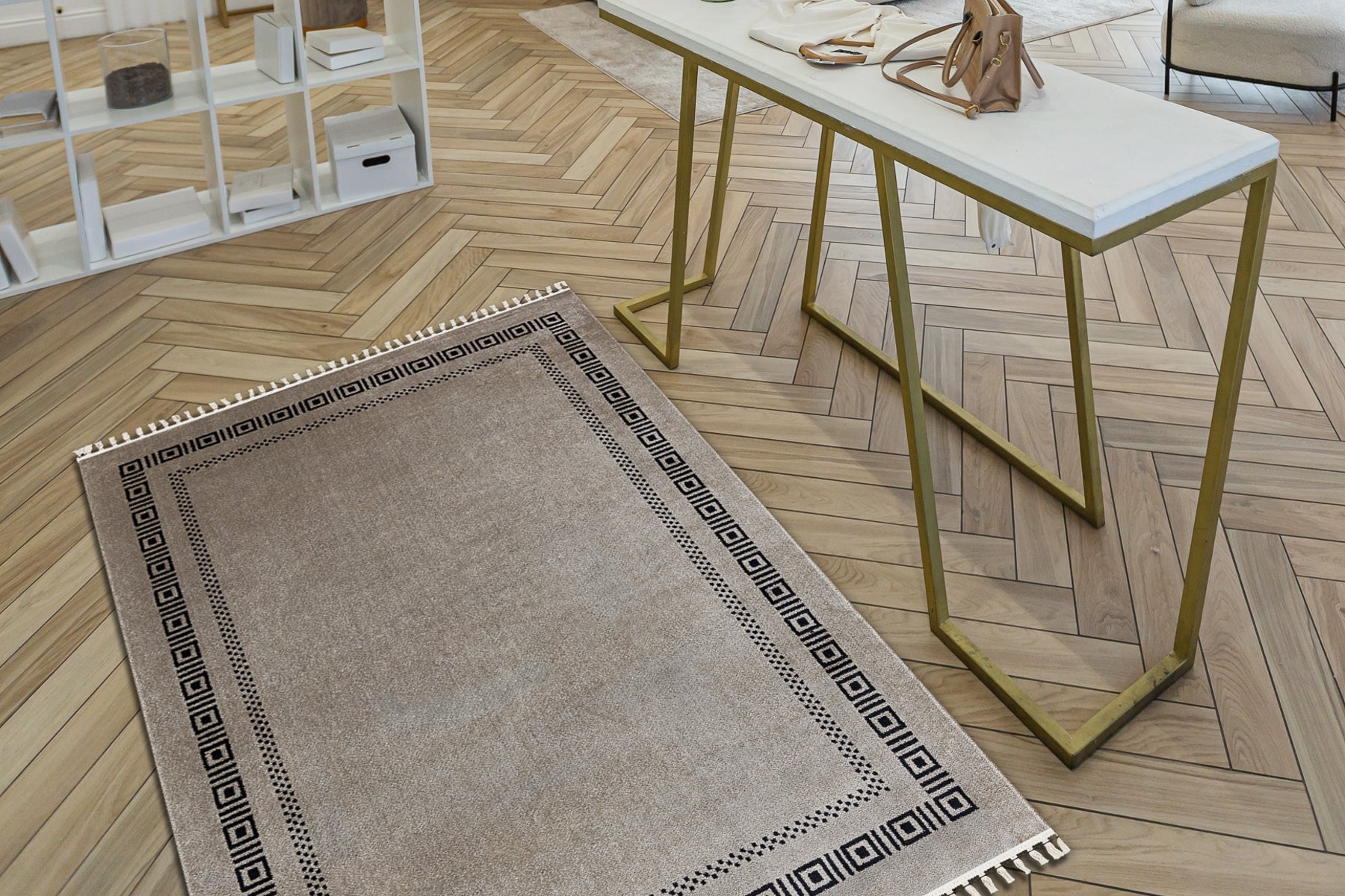 Tappeto AMOUR 53098A beige / nero - Cornice, greca moderno, elegante 78x300 cm - 5