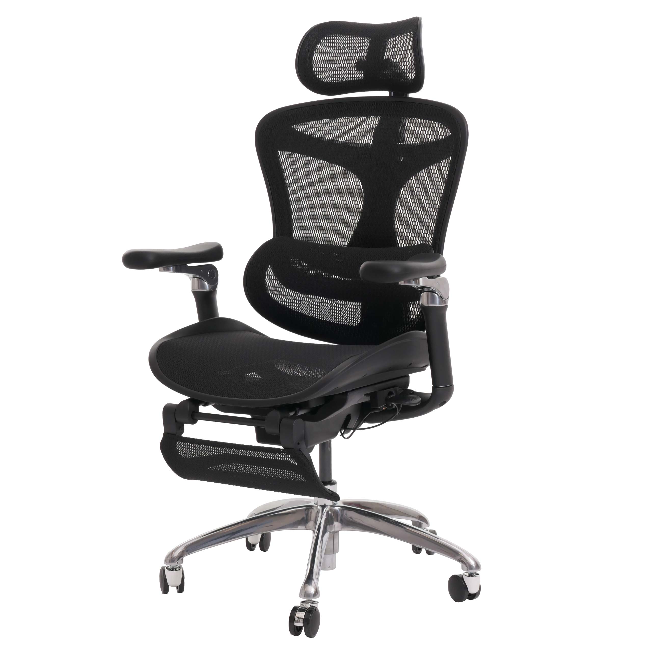Sedia Da Ufficio Ergonomica In Rete Grigia Con Poggiatesta Regolabile Supporto Lombare E Funzione Dondolo 96544460