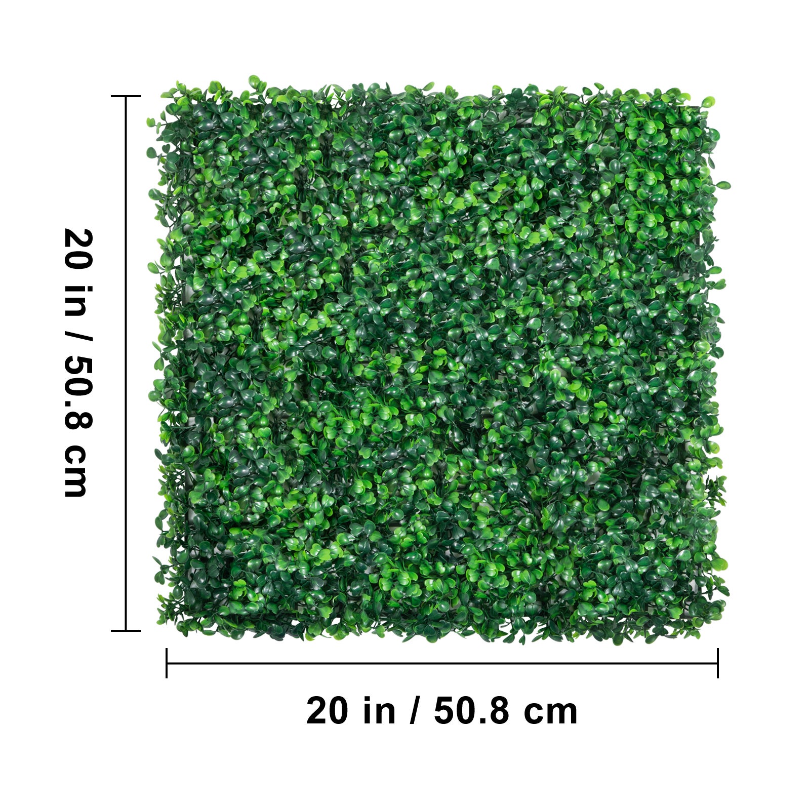 Set di 12 pannelli di bosso artificiale SucceBuy UV, 20 × 20 cm, spessore 4 cm, pannelli murali siepe verde sintetica per recinzione e giardino - 2