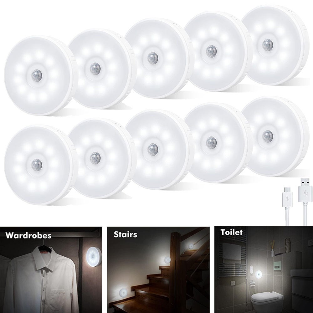Lampe Murale Intelligente à Détection De Mouvement - Rechargeable USB, Support Magnétique - Pour Couloir, Chambre, Escalier