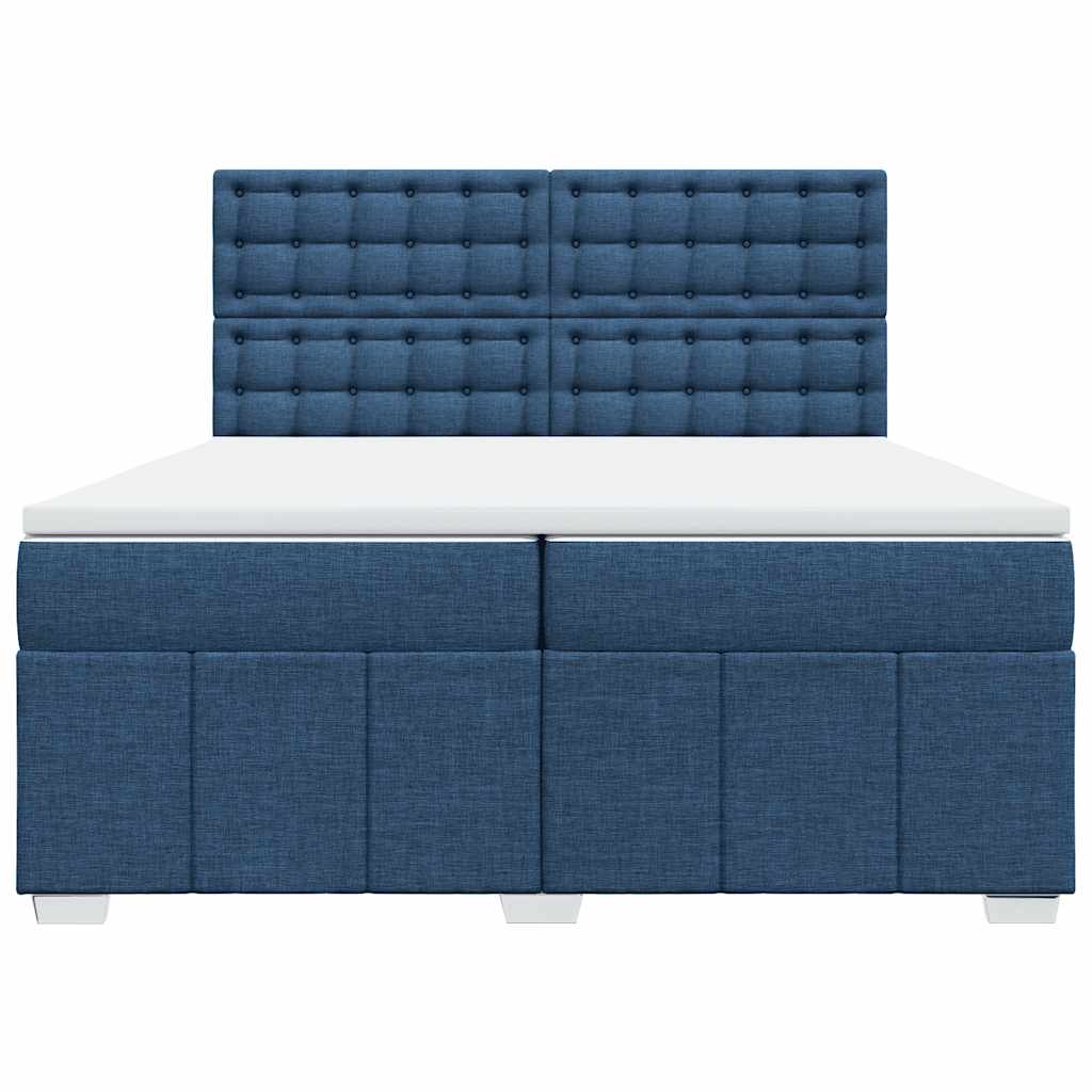Maison Exclusive - Sommier à lattes de lit avec matelas Bleu 200x200 cm Tissu - 6