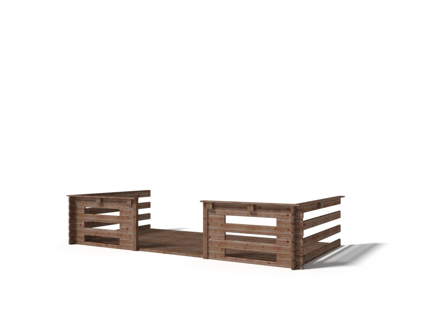 Weranda do domku ALTANKA 4x2 m - Kolor brązowy, drewniana, impregnowana, DOM79, 1szt.