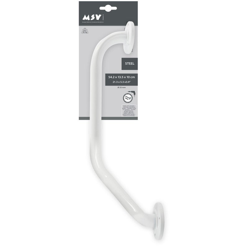 Barre de redressement ou d'appui coudée Acier 54x13,5x10cm Blanc MSV - 2