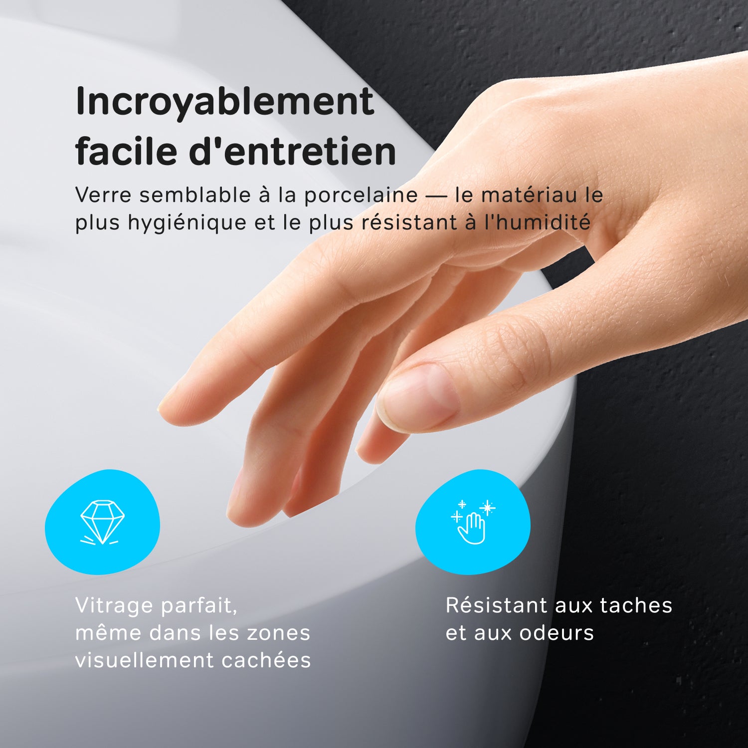 Pack WC suspendu bâti mural et cuvette Plaque Carrée Blanche,&nbsp; Pack WC Bati-support AM.PM Flash - 6