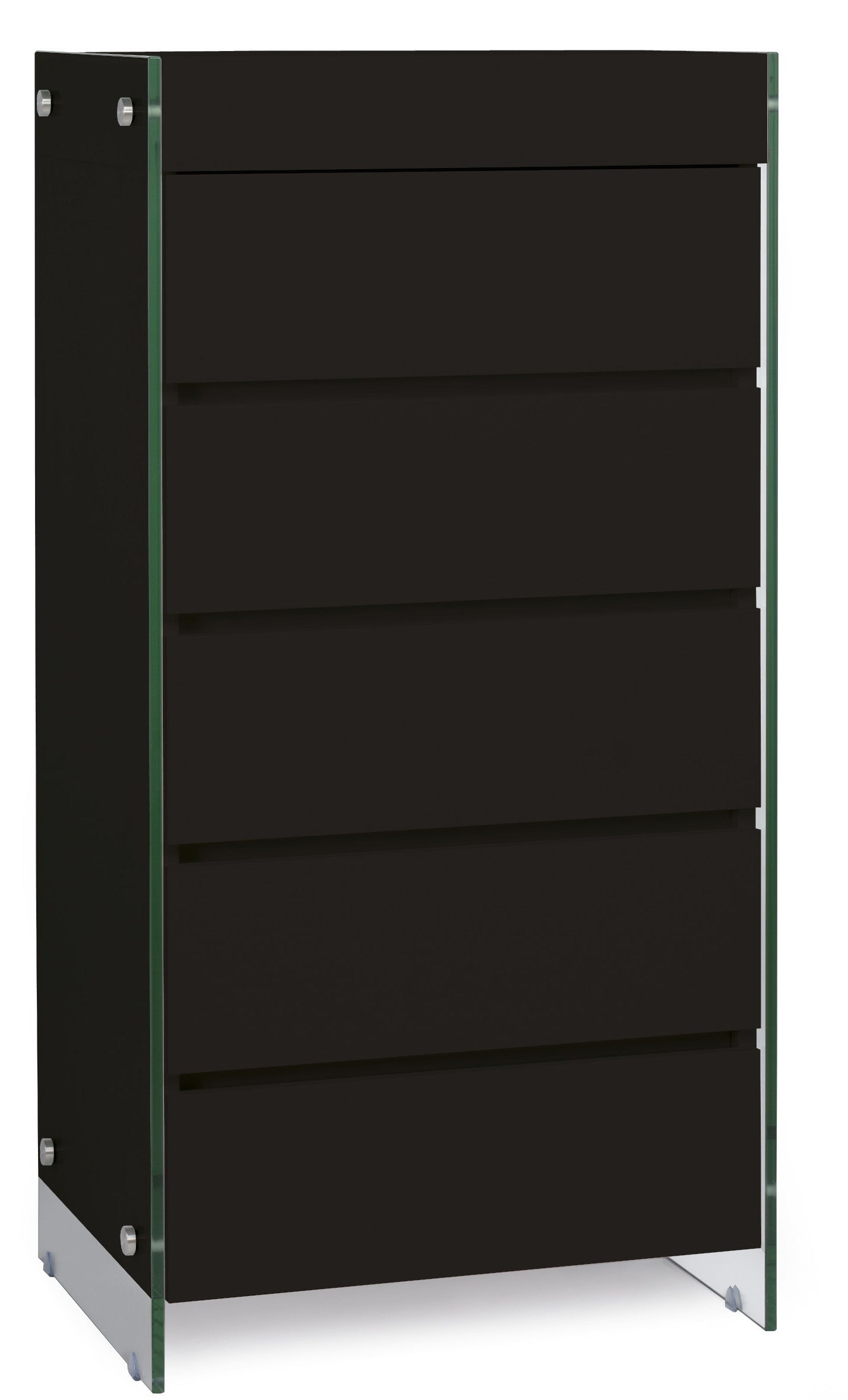 Bureau 1 porte 4 tiroirs - Noir et bois