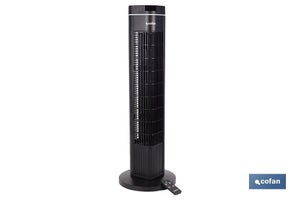 Ventilatore a Torre Colonna Oscillante Ventola da Pavimento Senza Pale Nero