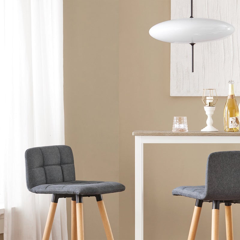 SoBuy Lot de 2 Tabourets de Bar Cuisine Dossier Repose-Pieds Haute qualité, FST50-DGx2 - 8