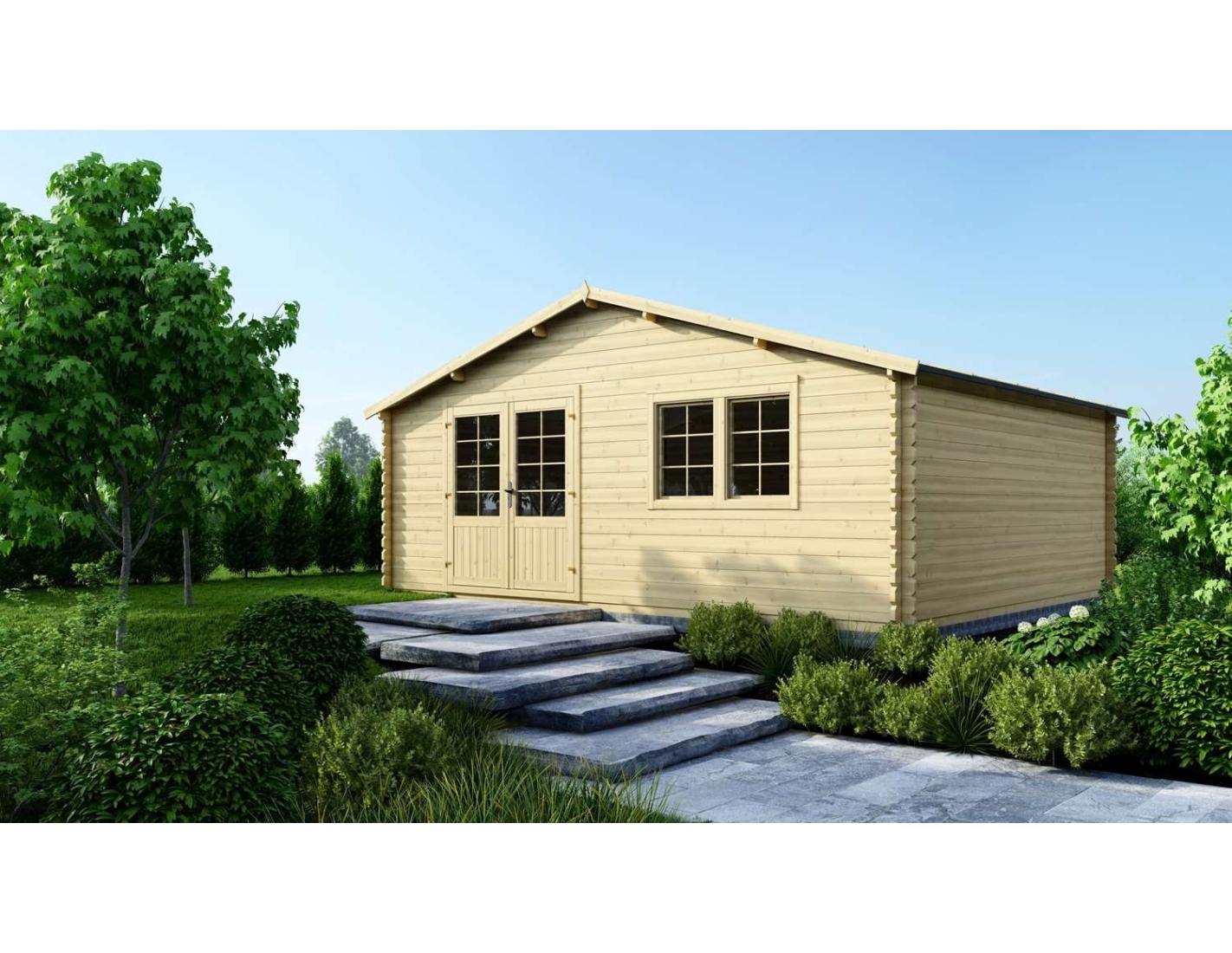 Domek ogrodowy ALTANKA 30 m2 - 6x5 m - 40 mm, drewniany, DOM748, 1 szt.