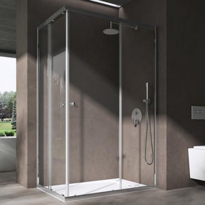 Doporro Cabine De Douche Transparent 75x100cm Portes Coulissantes Avec Amortisseur Montage Réversible Receveur De Douche Inclus Ravenna16K | Leroy Merlin