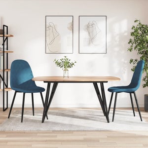 Set di 2 sedie in velluto e metallo - comode e moderne, per cucina o ristorante, nere