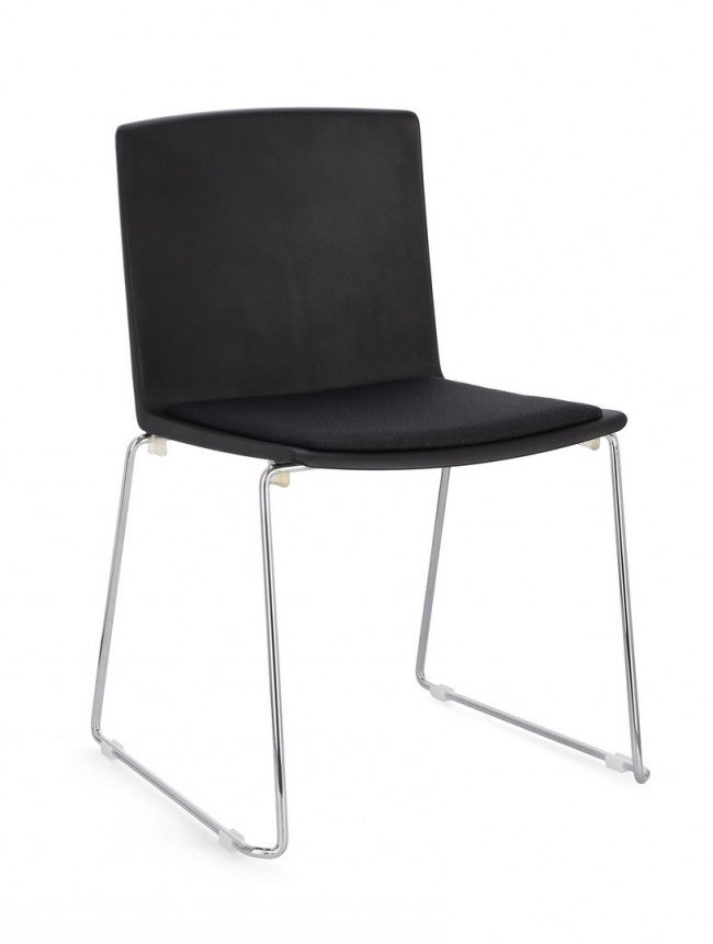 Zestaw 6 krzeseł do jadalni ze stali czarnej i polipropylenu