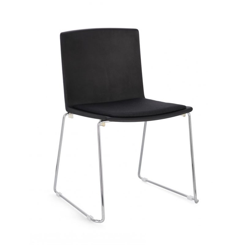 Zestaw 6 krzeseł do jadalni ze stali czarnej i polipropylenu