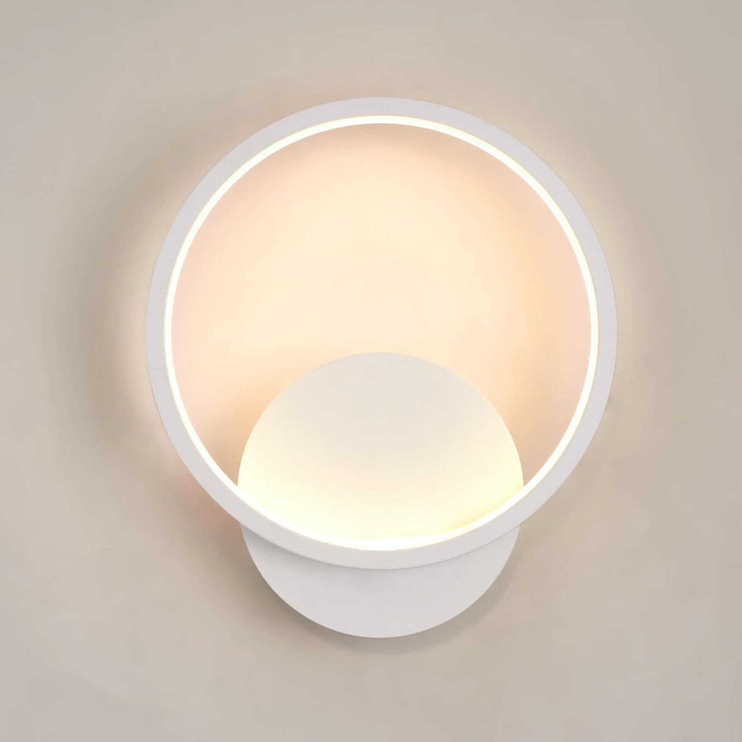 Oświetlenie ścienne LED do wnętrz, 12 W, okrągłe, nowoczesne oświetlenie ścienne, aluminiowe, ciepłe, białe, na schody, białe,