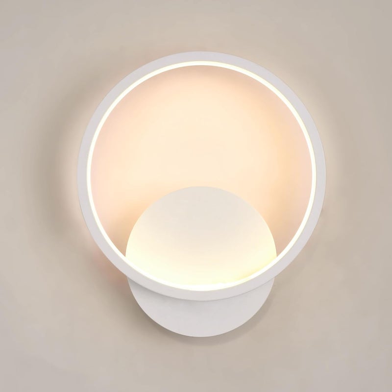Oświetlenie ścienne LED do wnętrz, 12 W, okrągłe, nowoczesne oświetlenie ścienne, aluminiowe, ciepłe, białe, na schody, białe,
