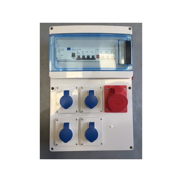 Coffret de chantier triphasé IP65 - 4 prises 2P+T - 1 prise 3P+N+T - 32A