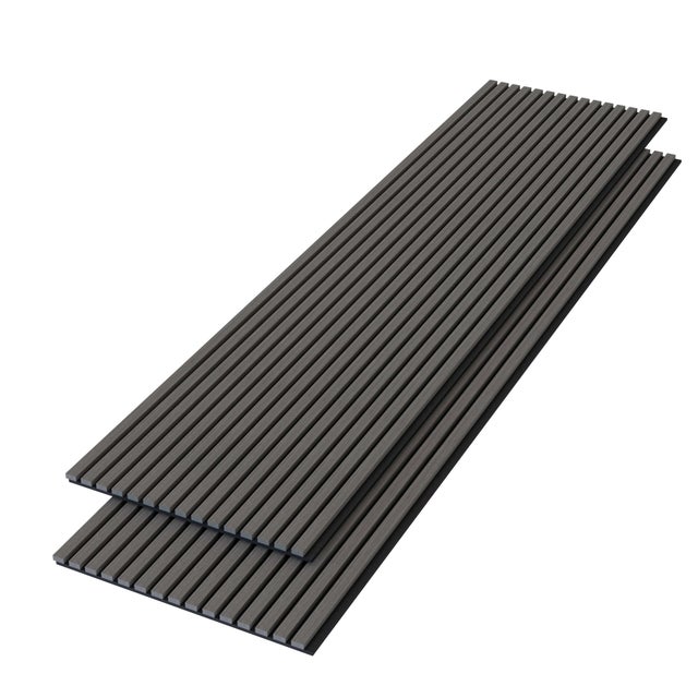 Panneaux décoratifs AICA, panneaux muraux en MDF imitation bois, lot de 2, 240 x 60 cm, chêne gris