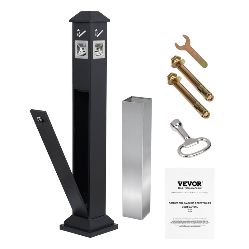 Popielniczka z 4 otworami na śmieci, metalowa 108cm VEVOR