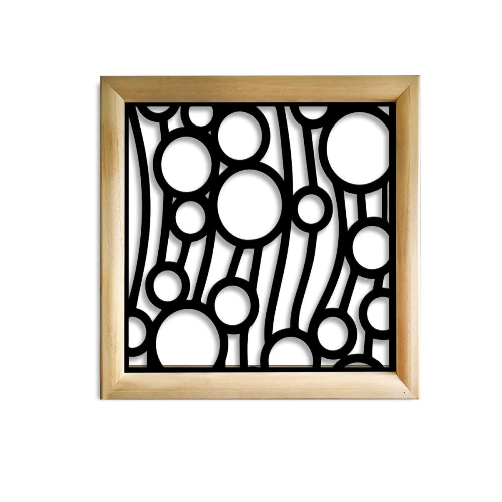 BUBBLES - Kwadratowe moduły dekoracyjne z drewna i PVC - Rozmiar 73x73 cm - Grubość 64 mm - Kolor wewnętrzny CZARNY