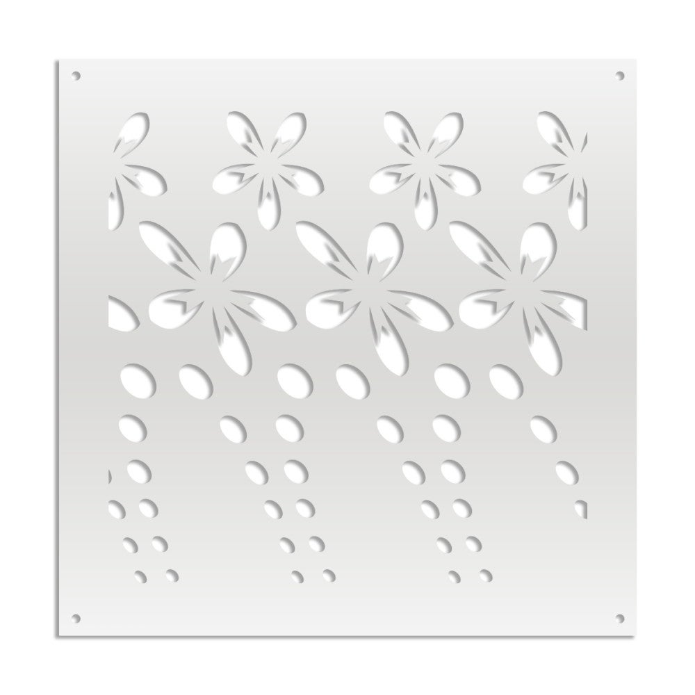 WIOSNA - Panel perforowany PCV - Parasol przeciwsłoneczny - Rozmiar 48x48 cm - Grubość 1 cm - Kolor BIAŁY