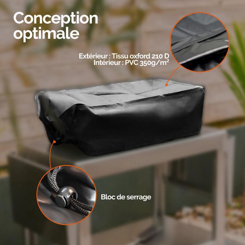 Housse, bâche de protection pour plancha, imperméable, anti UV 60 x 50 x 25 cm Noir - 4