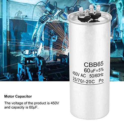 YiNLuax Condensateur De Démarrage Climatisation 450V 45µF - Condensateur CBB65 Boîtier Métal Aluminium Pour Compresseur Et Machine à Laver