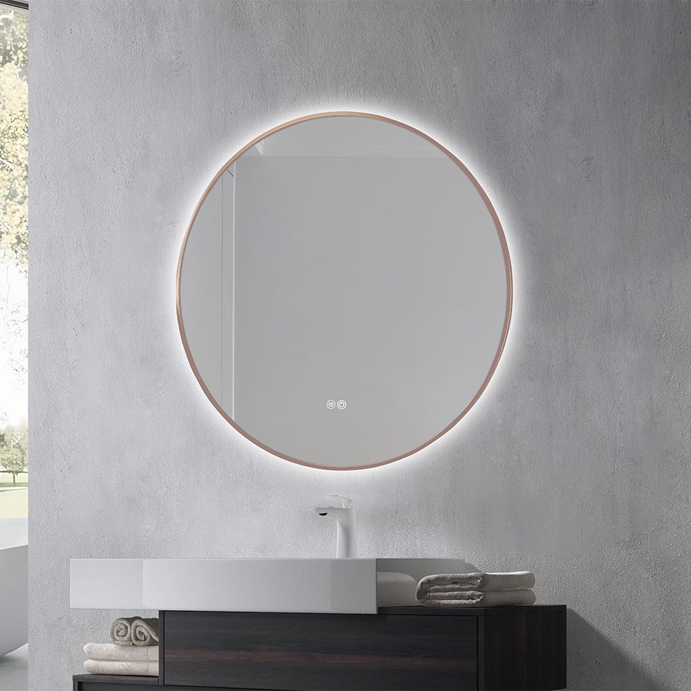 Acezanble Miroir de Salle de Bain LED Rond de 80cm, dimmable Acezanble Miroir de Salle de Bain LED Rond de 80cm, dimmable