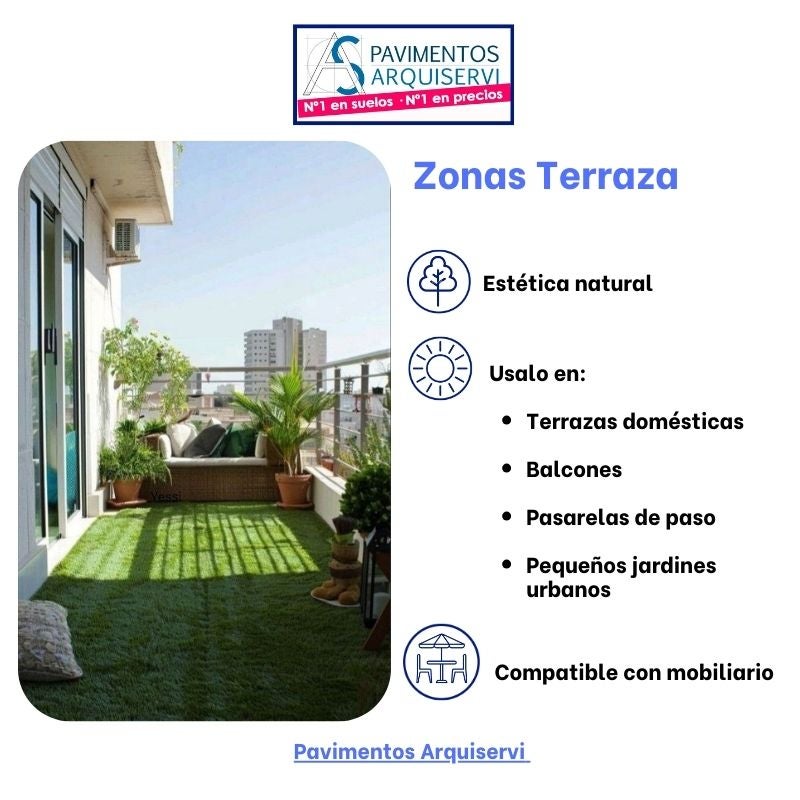 Arquiservi - Relva artificial Busan 18mm / Rolo 2 x 10m (20m²) Realismo e Conforto para Jardins, Terraços, Piscinas e Varandas. - 8