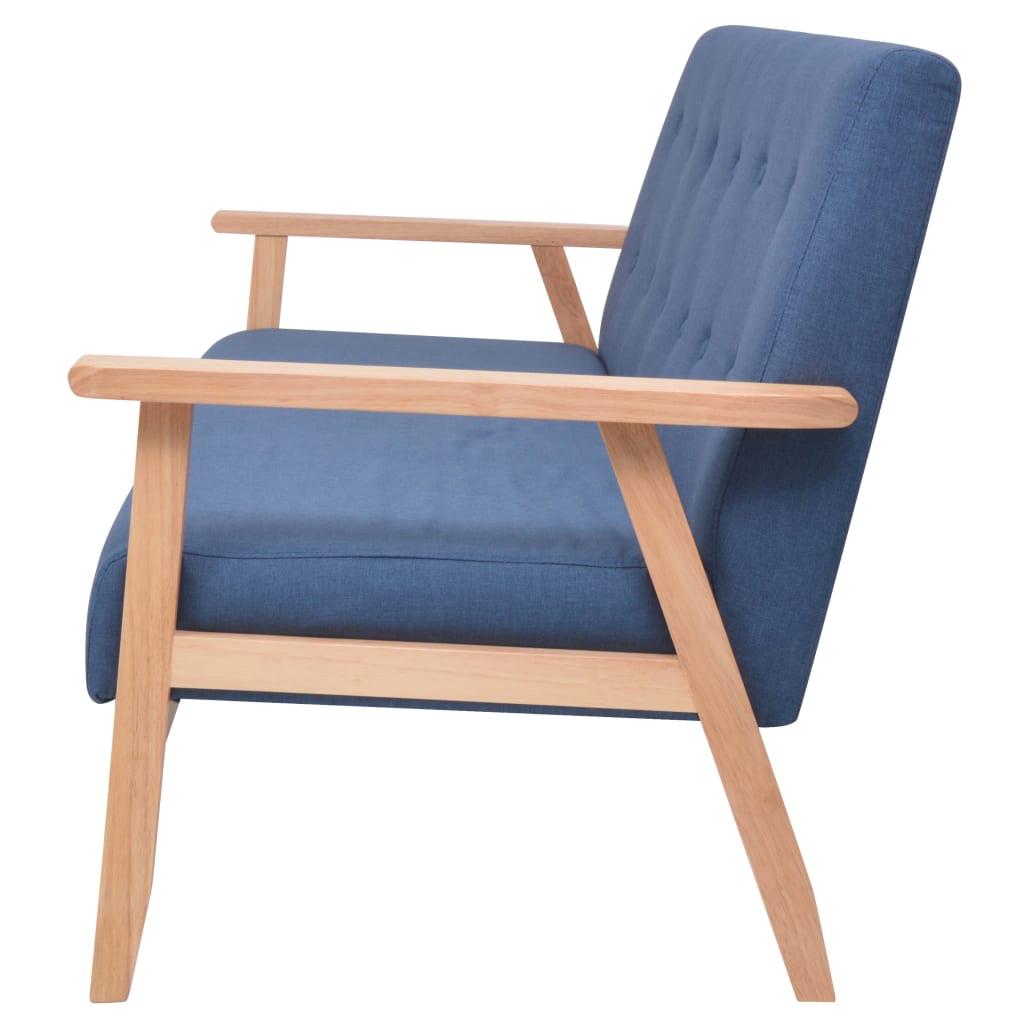 Set divano 3 pezzi in tessuto blu 02_0019697 - 3