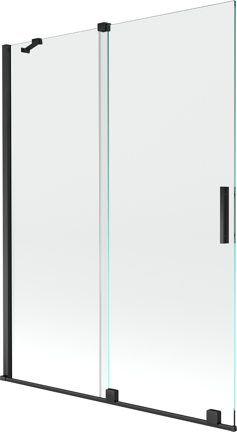 Mexen Velar parawan nawannowy 2-skrzydłowy rozsuwany 130 x 150 cm, transparent, czarny - 896-130-000-01-70