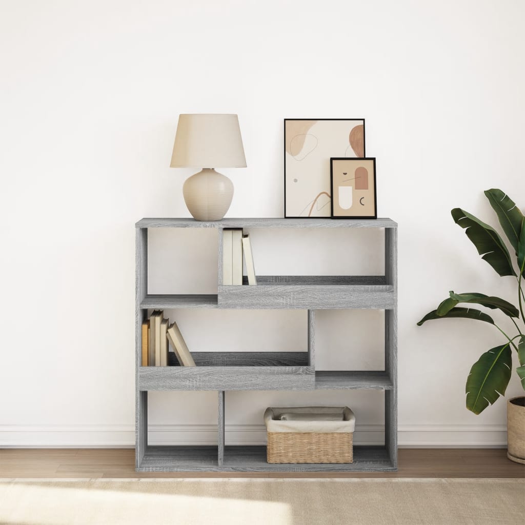 Estantería Librería，Armario de libros/divisor de espacios gris Sonoma 100x33x94,5 cm CFW530807 - 2