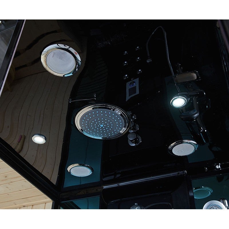 Cabine douche hammam Boreal® H-DUO Black Edition 112,5 x 90,5 x 220H cm - 3