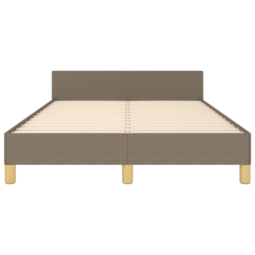 Cadre de lit sans matelas taupe 120 x 200 cm en tissu - 6