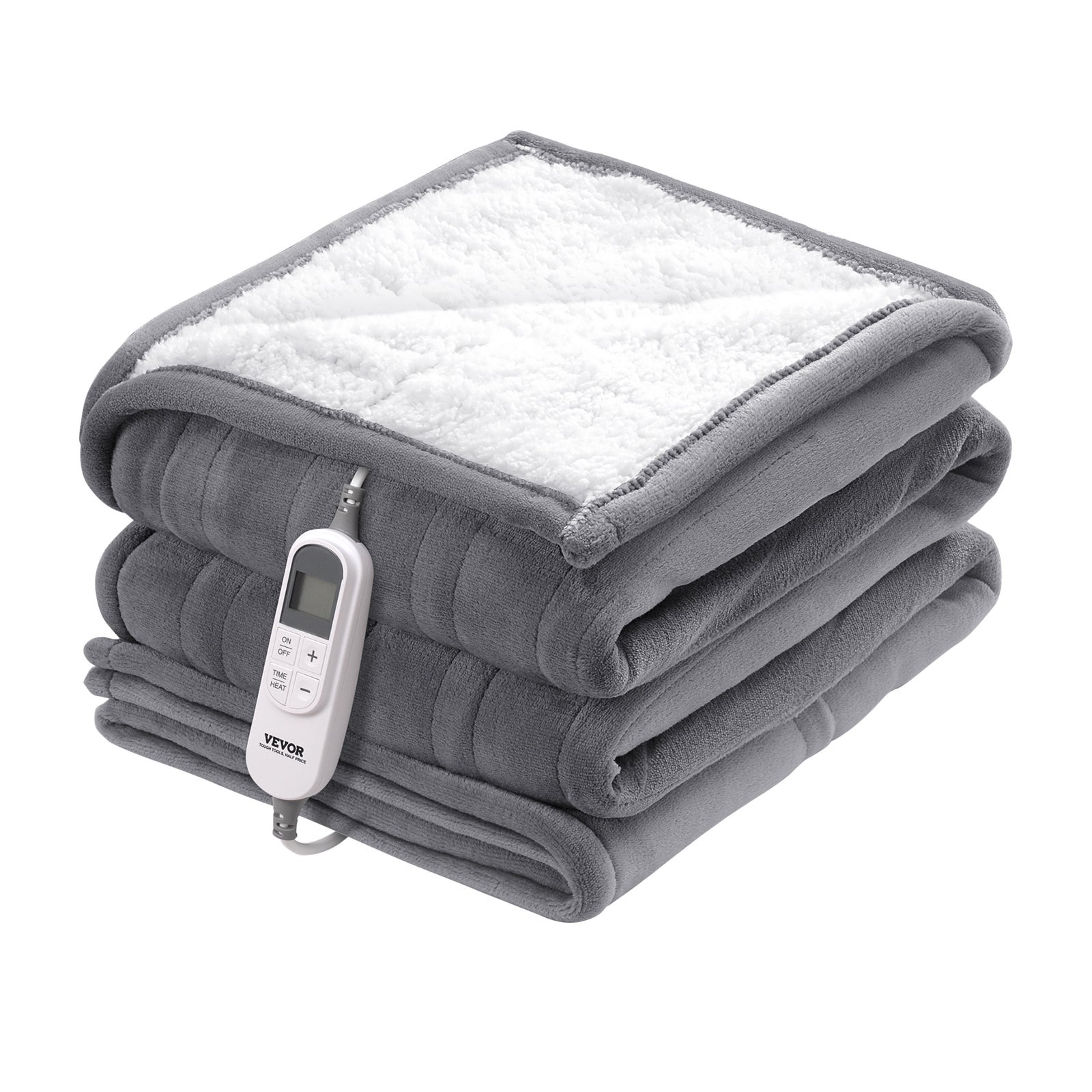 Couverture Chauffante électrique 130x180 Cm - 4 Niveaux De Chaleur - Arrêt Auto 10h - Polaire Et Sherpa - Lavable