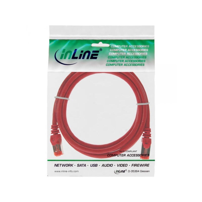 Cavo di rete in linea s/ftp pimf cat.6 250mhz PVC rosso rame 0,25m - 2