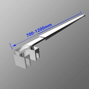 S'AFIELINA Barre de stabilisation réglable 700-1200mm pour paroi de douche à l’italienne, compatible verre 8-10mm, fixation murale en acier inox