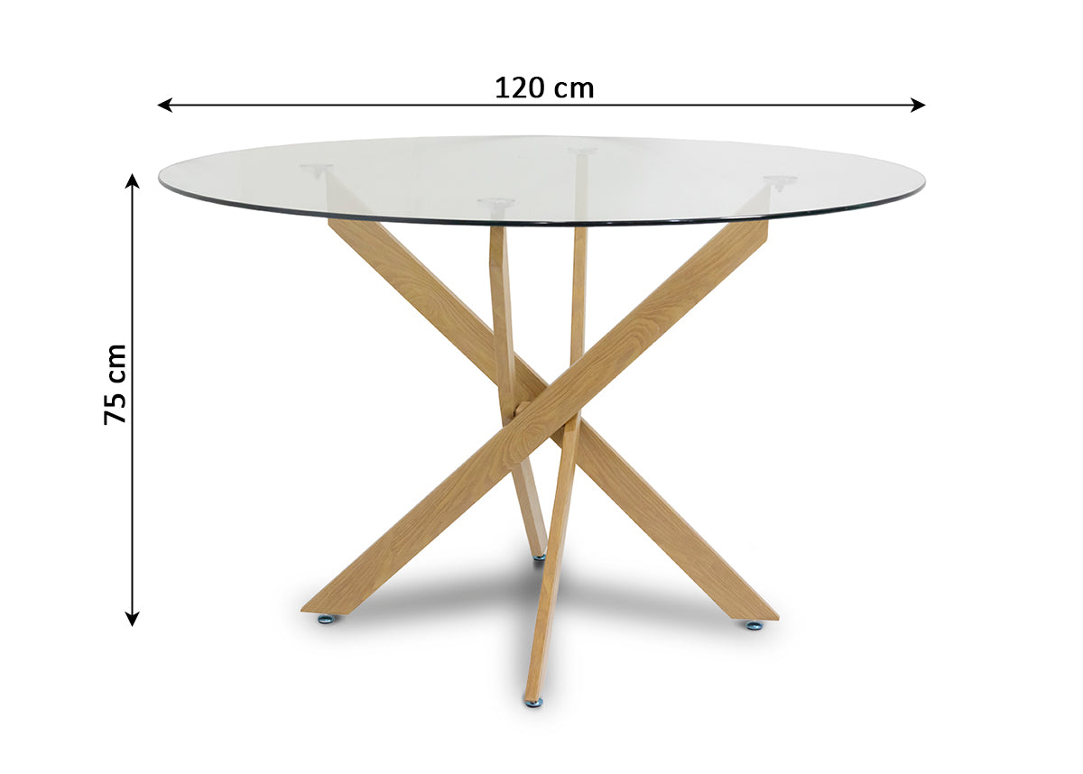 Mesa Redonda de Cristal Templado 120cm DT. Comedor o Cocina, Cambria - 5
