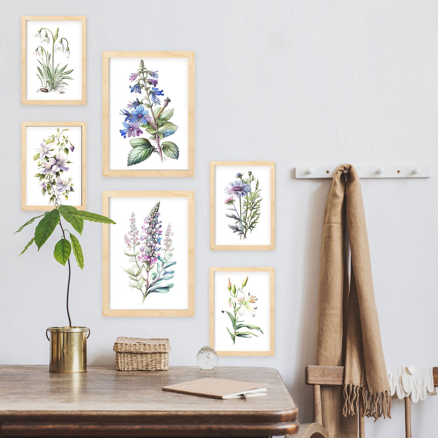 Nacnic lilia set aesthetic wall art prints for bedroom or living room design